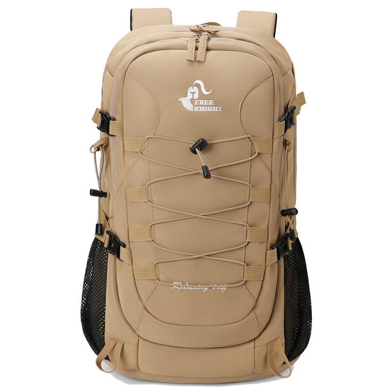 Bseash 40L Waterproof Hiking Camping Backpack with Rain Cover  Outdoor Sport Travel Bag Daypack for Climbing Skiing Cycling (Khaki) - Image 1